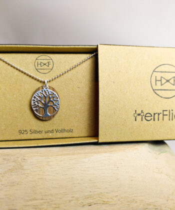 Holz kette mit silber